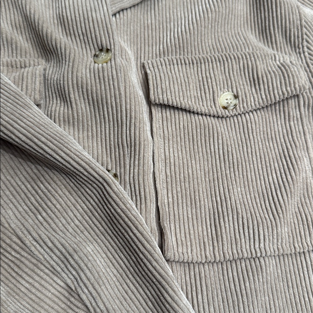 Ashley Utility Collection Corduroy Shirt Jacket | Taupe – Size M - Picture 5 of 6